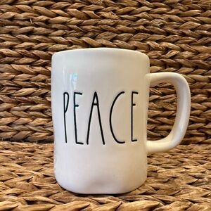 Rae Dunn White Peace Mug